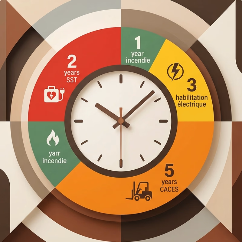 Calendrier de renouvellement des formations sécurité en entreprise