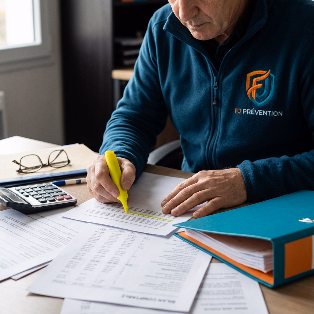 Élu CSE surlignant un bilan comptable pendant sa formation économique