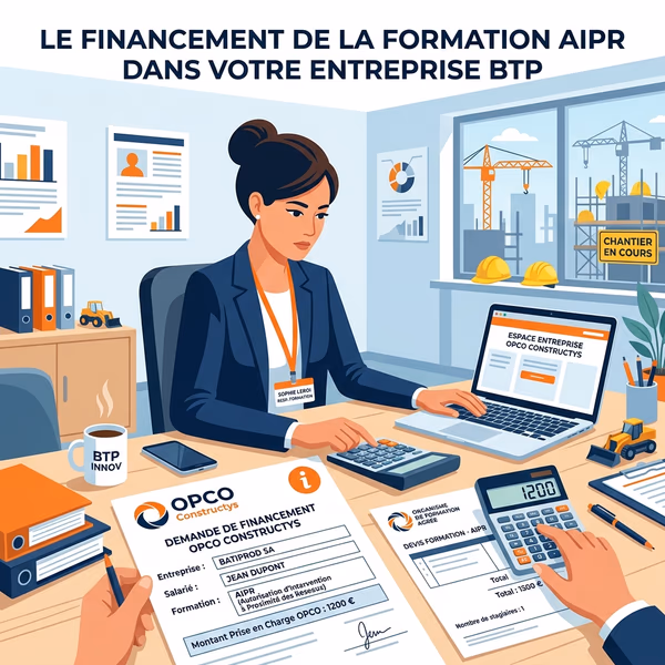 Document de financement OPCO Constructys pour une formation AIPR en entreprise BTP à Bordeaux