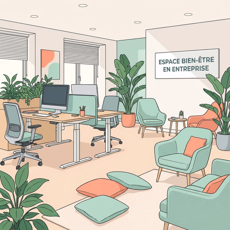 Espace de bien-être au travail dans une entreprise bordelaise