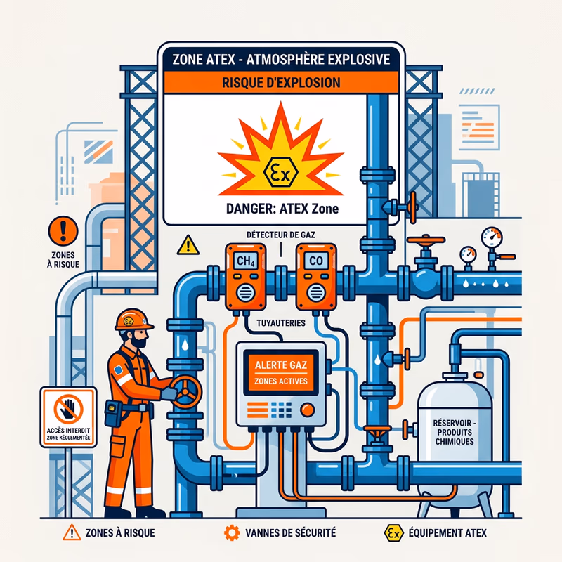 Infographie des 4 niveaux de formation ATEX avec zonage et obligations