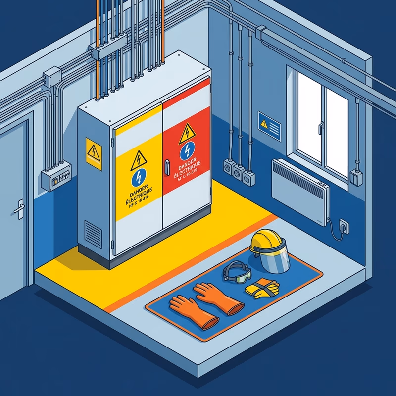 Zones d'environnement électrique et équipements de protection pour l'habilitation B0-H0V