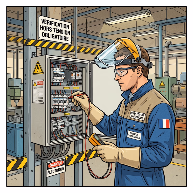 Formation habilitation électrique avec EPI et tableau électrique conforme NF C 18-510