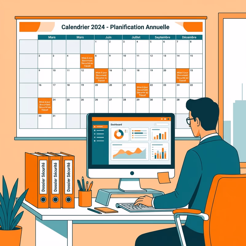 Calendrier de mise à jour du DUERP en entreprise avec rappels automatiques