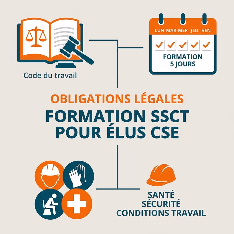 Programme de formation SSCT 5 jours pour élus CSE - obligations et contenu pédagogique