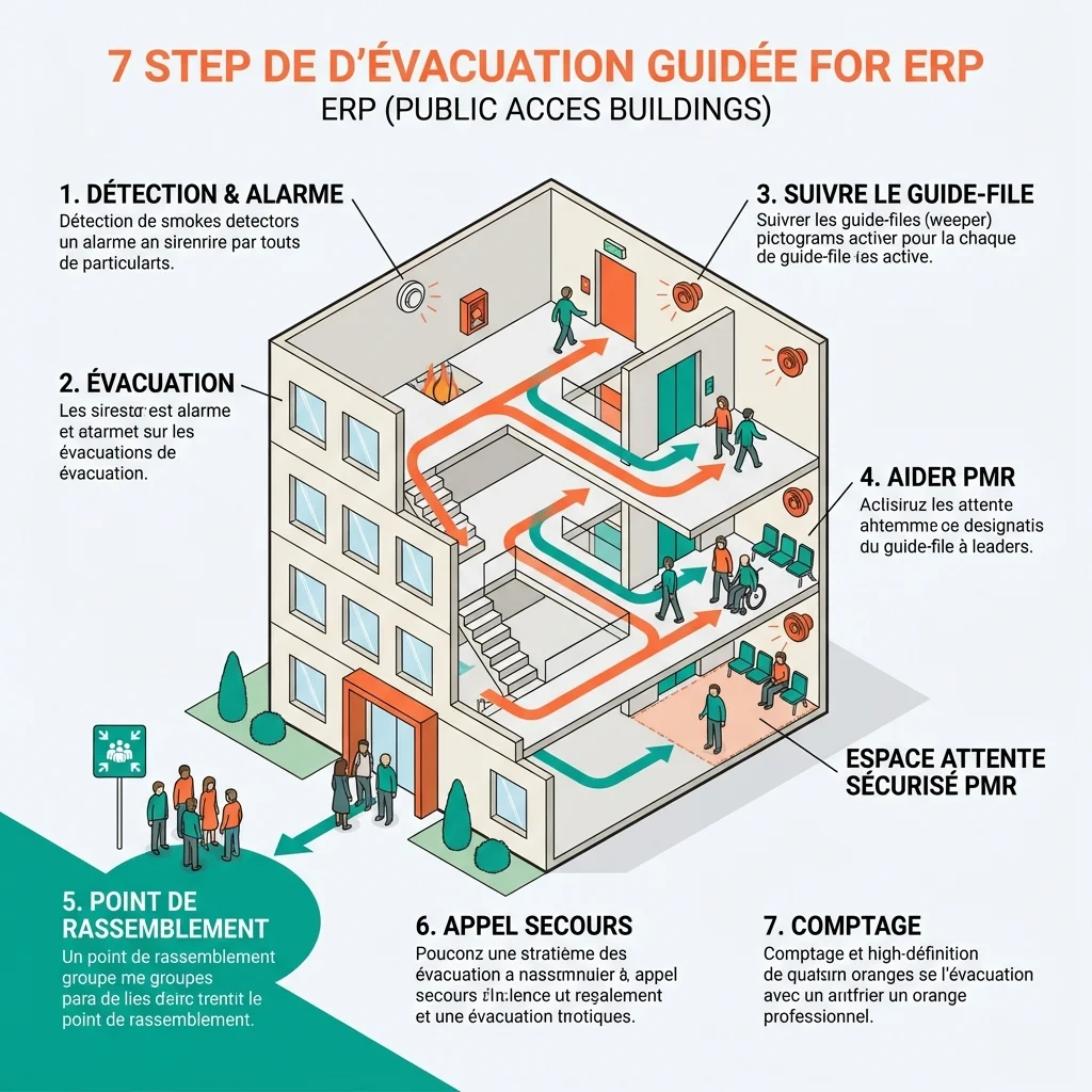 Schéma évacuation ERP 7 étapes
