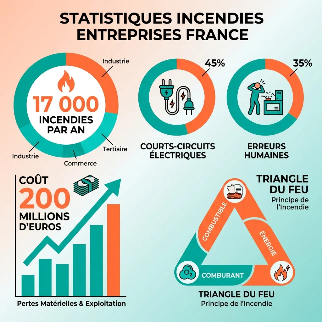 Statistiques incendies entreprises France