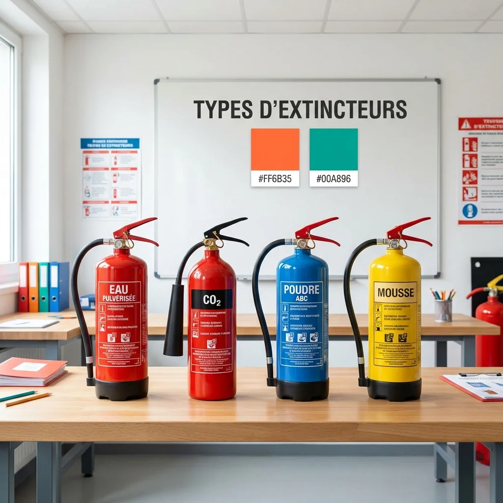 Types d'Extincteurs en Entreprise : Guide Complet pour Choisir le Bon Équipement