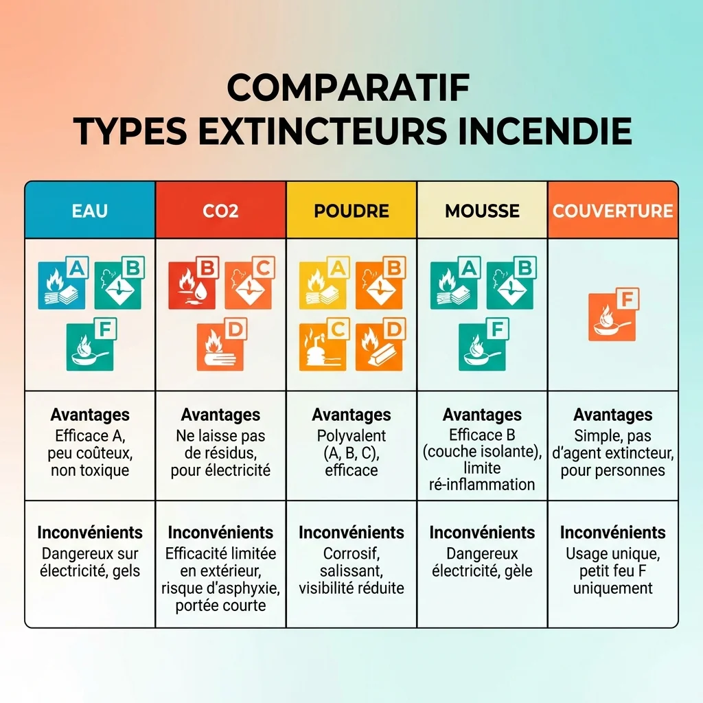 Comparatif types extincteurs