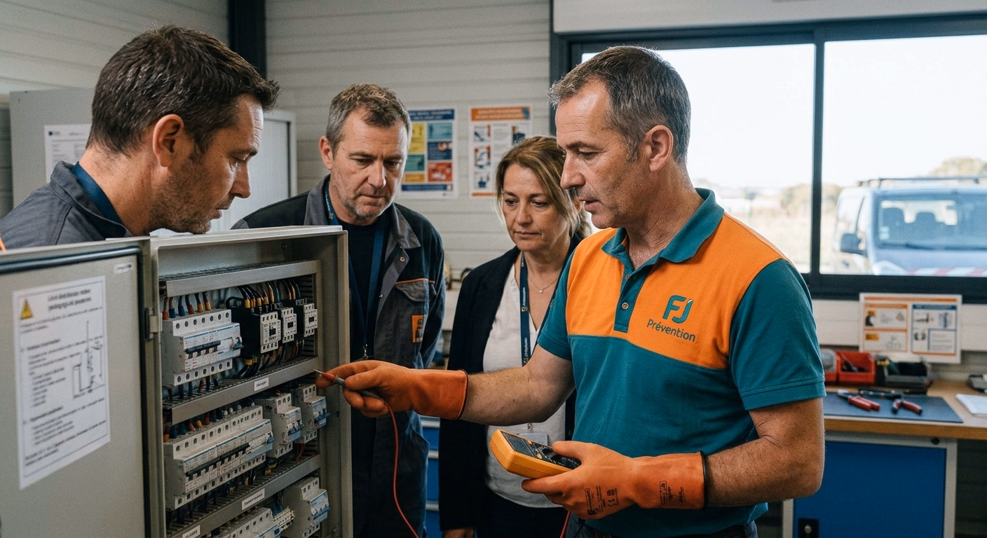 Habilitation Électrique BS-BE Manœuvre à La Teste-de-Buch — FJ Prévention Gironde