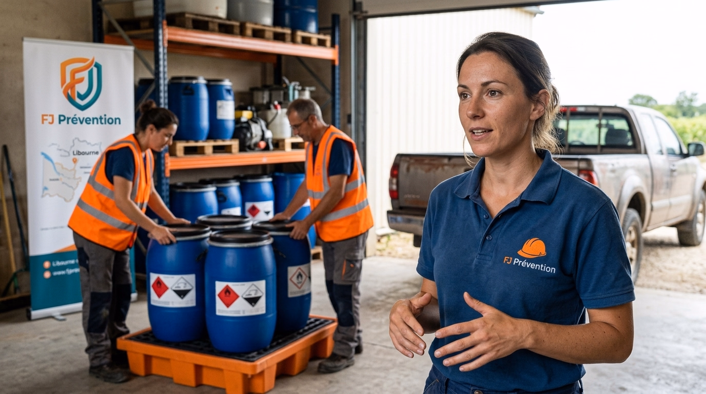 Manipulation et Stockage des Déchets Dangereux à Libourne — FJ Prévention Gironde