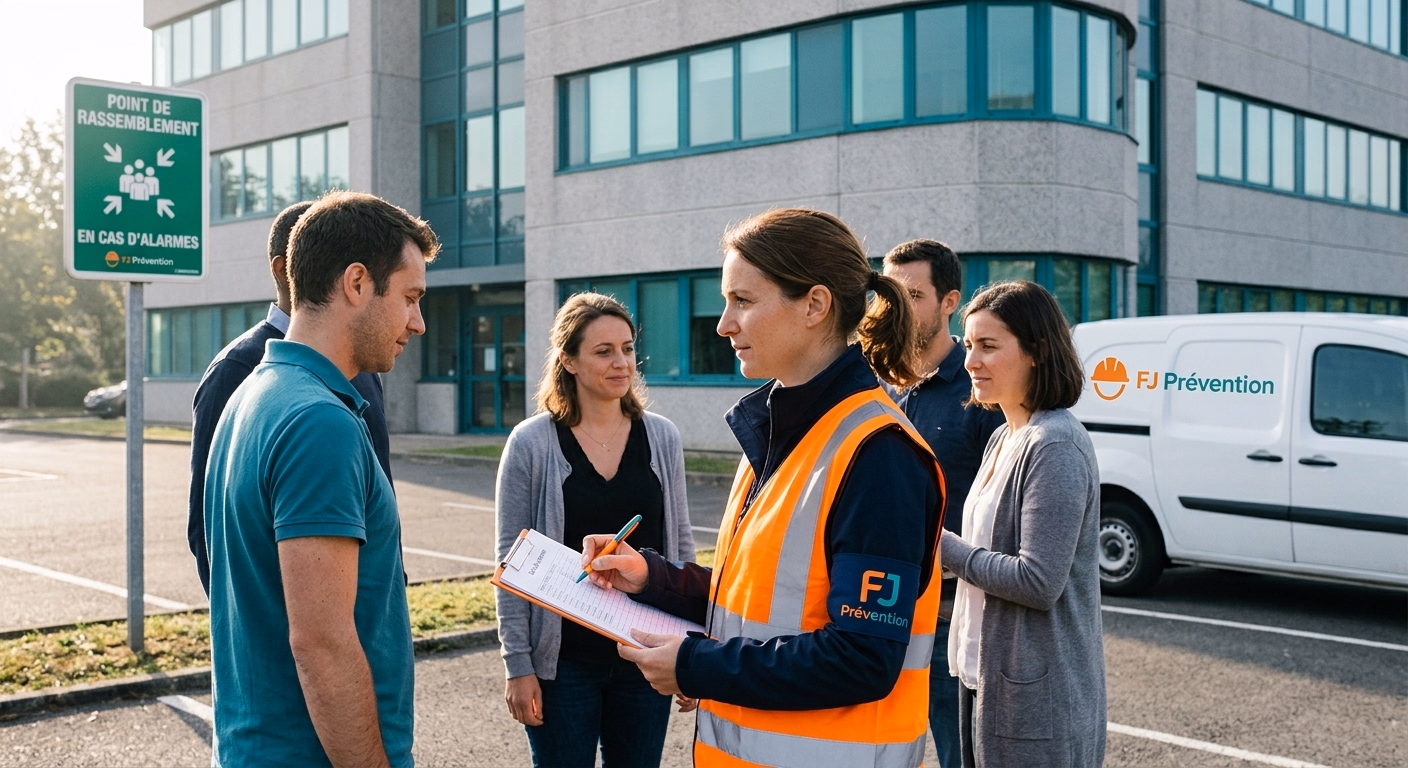 Illustration - Évacuation Incendie : Guide-File et Serre-File
