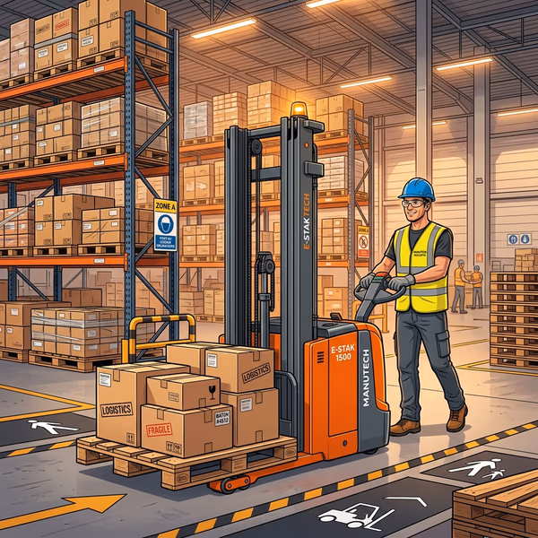 Illustration - Autorisation de Conduite type CACES R485 Catégories 1 et 2 - Gerbeur à Conducteur Accompagnant