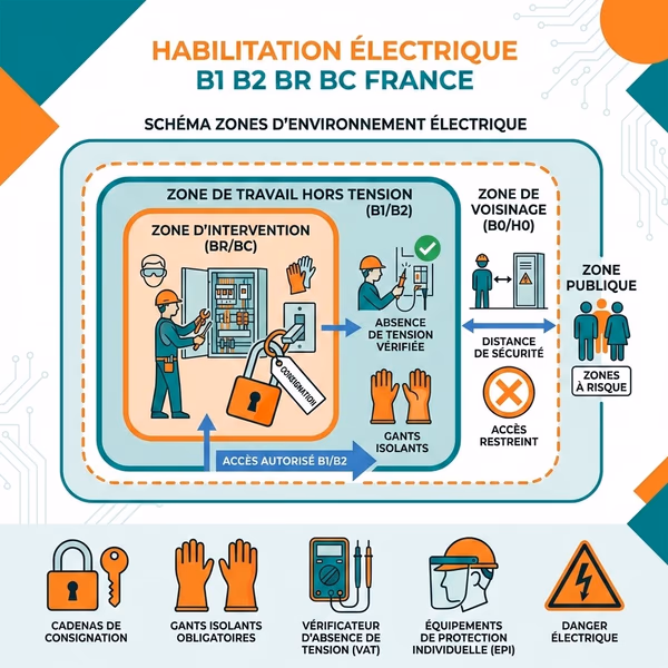 Illustration - Formation Recyclage Habilitation B1V-B2V-BR-BC Électriciens