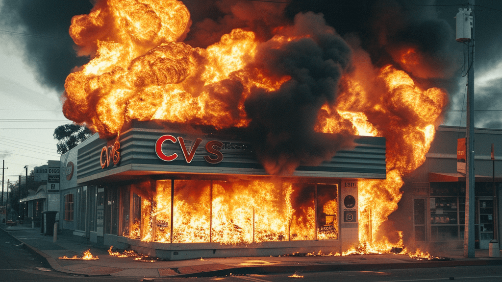 une pharmacie est en feu