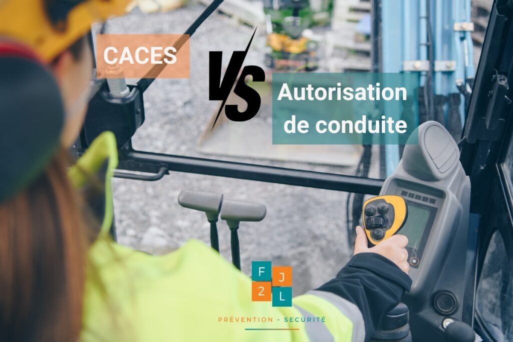 Une femme conduit un engin, CACES vs Autorisation de conduite