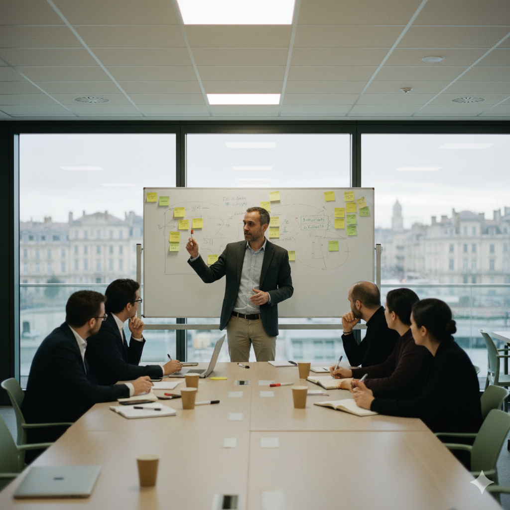 Un formateur dispense une formation CSE, SSCT et explique le cout et financement possible