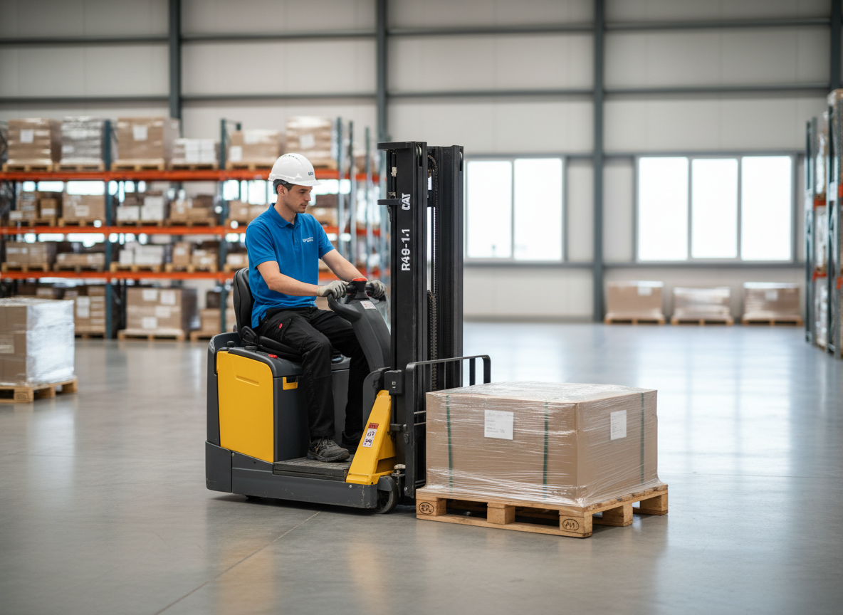 Formation pour l'AUTORISATION DE CONDUITE CACES R489 CAT 1A, dédiée aux transpalettes autoportés à conducteur porté avec une hauteur de levée inférieure ou égale à 1,20m.