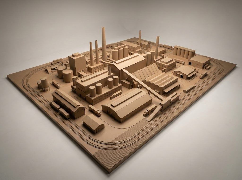 Un grand site entreprise d'une industrie qui fabrique du carton - studio photography